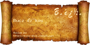 Bucz Ákos névjegykártya